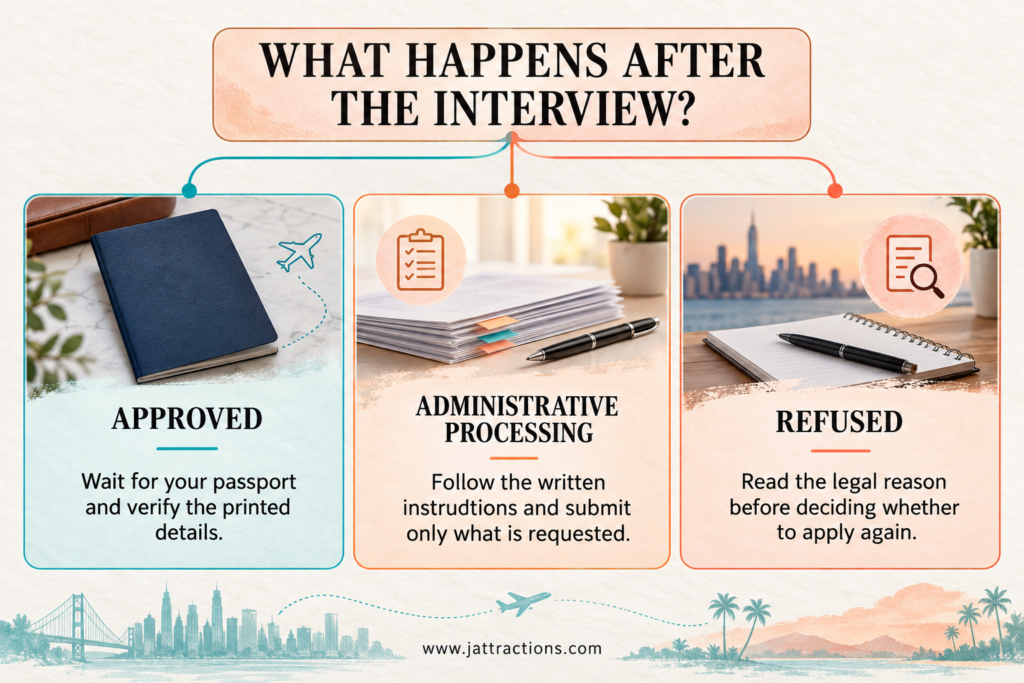 what happens after the US visit visa interview?
